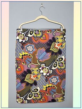 ECl New York Artsy Multi-Color Floral Abstract Pencil Skirt - Size XL